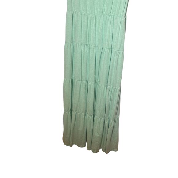 Patpat Size Large Sleeveless Tiered Maxi Sundress Mint Green Heathered Summer - Picture 4 of 7
